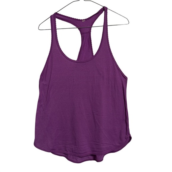 lululemon athletica Tops - Lululemon Purple‎ Striped Racerback Tank Top Athletic Workout Women 4-6